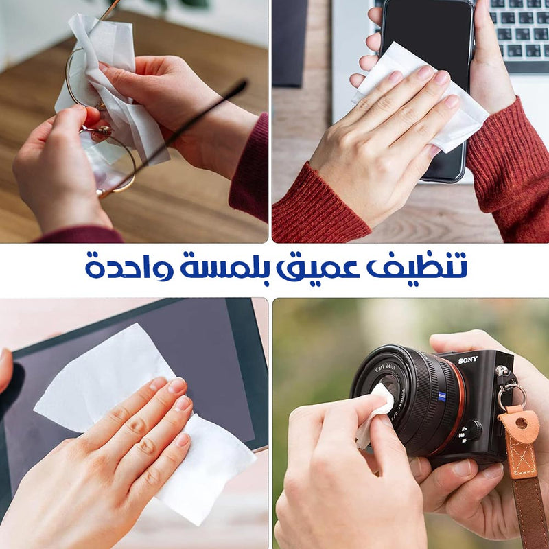 100 قطعة لتنظيف العدسات والشاشات