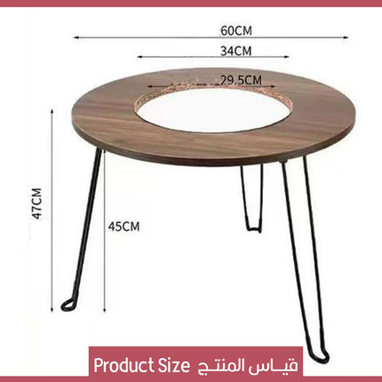 طاوله خشبية بمنقل شواء  Wooden Barbecue Table