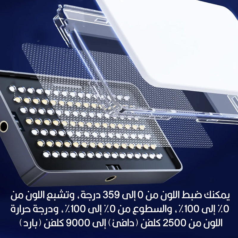 إضاءة تصوير  بألوان RGB تثبت على الكاميرا أو الموبايل أو اللابتوب Pocket Full Light