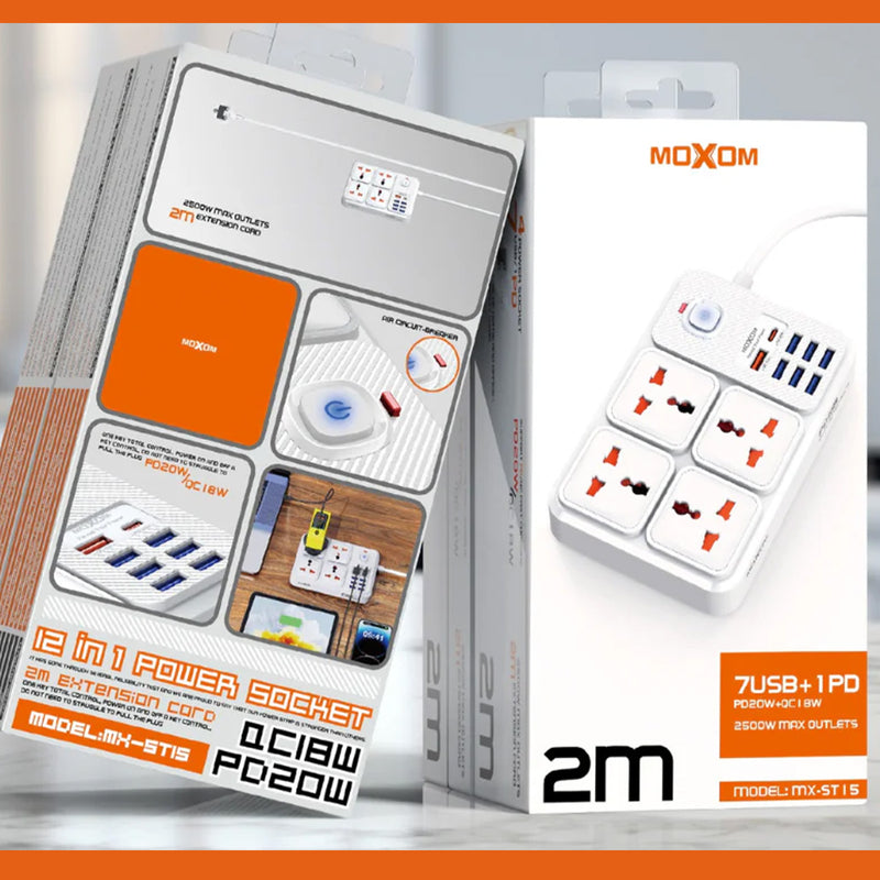 وصلة شحن بمقابس ومداخل Moxom mx-st15 USB