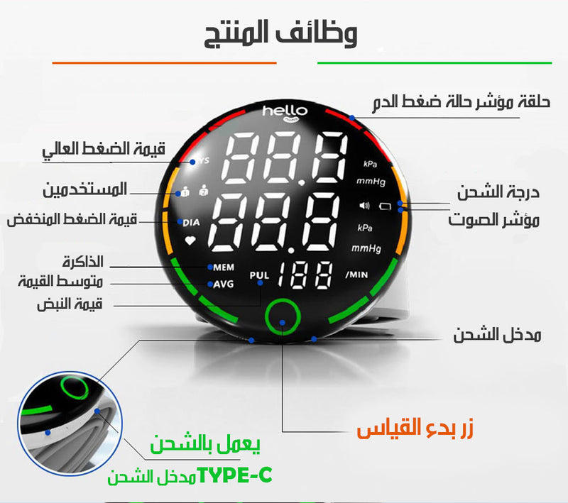 جهاز فحص الضغط اوتوماتيكي على المعصم AUTOMATIC WRIST BLOOD PRESSURE MONITOR