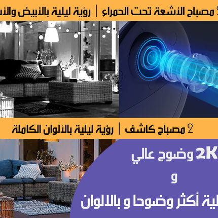 كاميرا مراقبة خارجية ويرليس شحن و شاحن شمسي Smart Home Battery Camera and Solar Panel