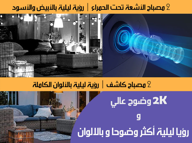 كاميرا مراقبة خارجية ويرليس شحن و شاحن شمسي Smart Home Battery Camera and Solar Panel