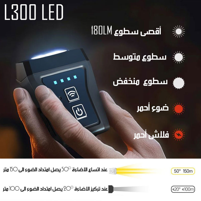 ليد صغير فائق السطوع شحن مع مشبك تثبيت L300 SMART MINI HAT CLIP LIGHT