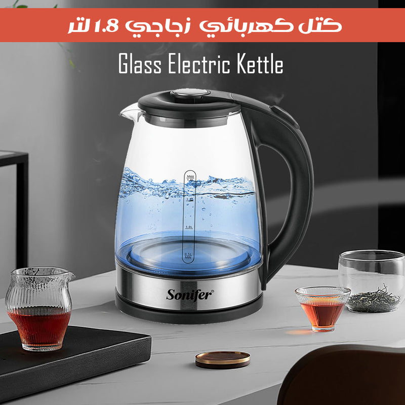 كتل كهربائي زجاجي 1.8لتر Glass Electric Kettle SF-2132
