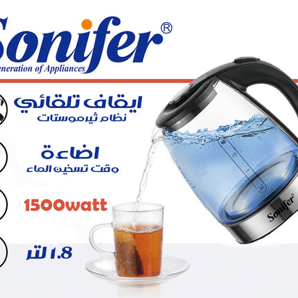 كتل كهربائي زجاجي 1.8لتر Glass Electric Kettle SF-2132