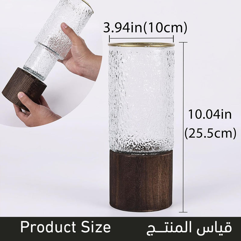 مزهرية زجاجية خشبية Artistic Wood Glass Vase
