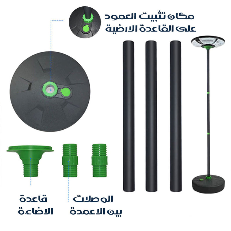 عمود اضاءة (LED) (UFO) شمسية خارجي قابل للنقل UFO PORTABLE OUTDOOR SOLAR LIGHT POLE
