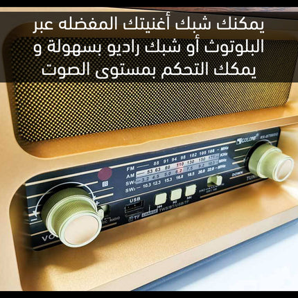 راديو كلاسيك كهربائي أو بالطاقة الشمسية RX-BT89 Am Fm Radio Vintage Retro