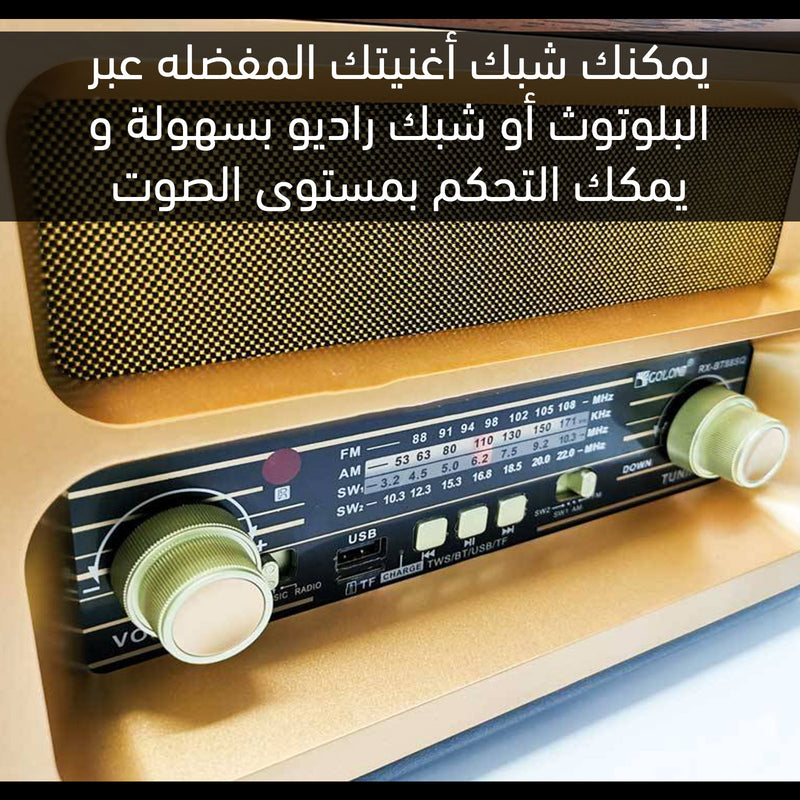 راديو كلاسيك كهربائي أو بالطاقة الشمسية RX-BT89 Am Fm Radio Vintage Retro