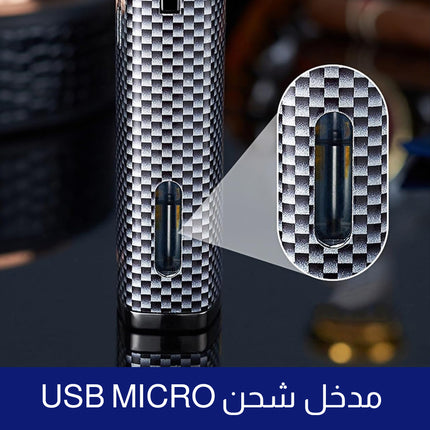 ولاعة بوتان قابلة لإعادة التعبئة مقاومة للرياح Metal Cigar Lighter Jet Flame