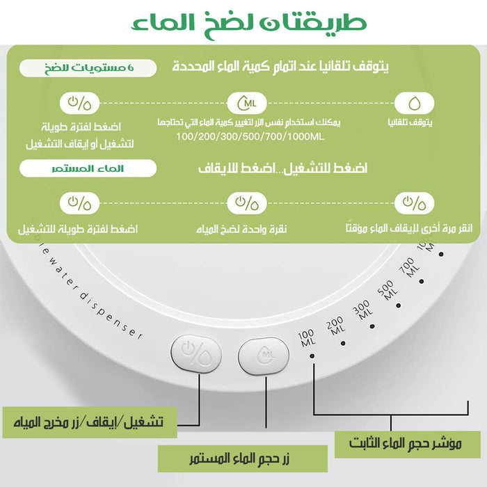 مضخة توضع على الطاولة لسحب مياه الشرب من القارورة شحن Desktop Water Bottle Dispenser