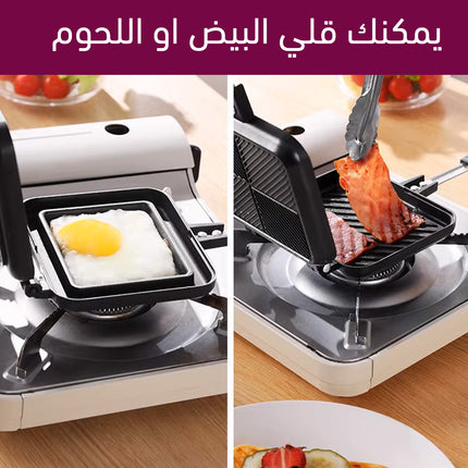 قالب تحميص يوضع على الغاز للخبز و السندويشات Stovetop Warming Pan, Bread, Toaster, Double-sided