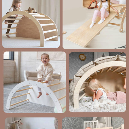 قوس المرح المتعدد الألعاب Wooden Montessori Arch