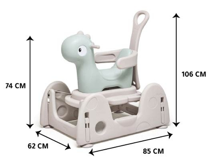 1x2 الديناصور المرح (اطفال) Spring Car Set