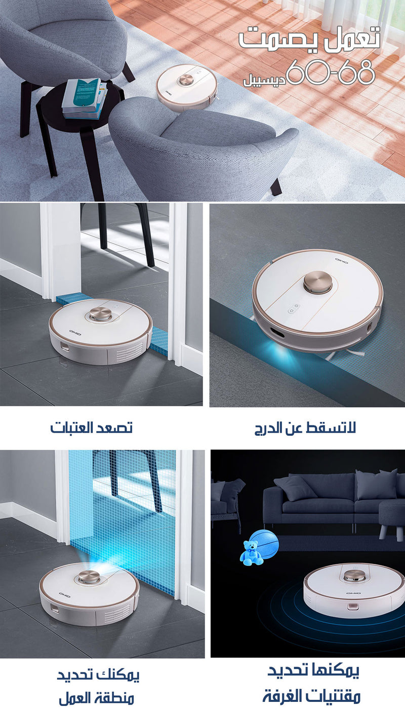 مكنسة روبوت بقاعدة للشحن و التنظيف الذاتي Smart Robot Vacuum Cleaner(omid I8pro)