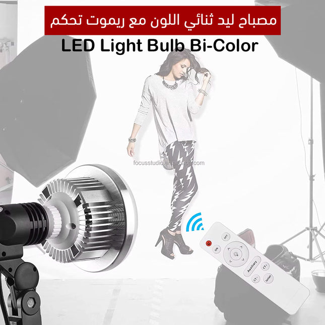 مصباح ليد ثلاثي اللون مع ريموت تحكم LED Light Bulb Bi-Color