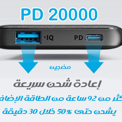 بور بانك من انكر بسعة عالية fast Power bank 20000 PD