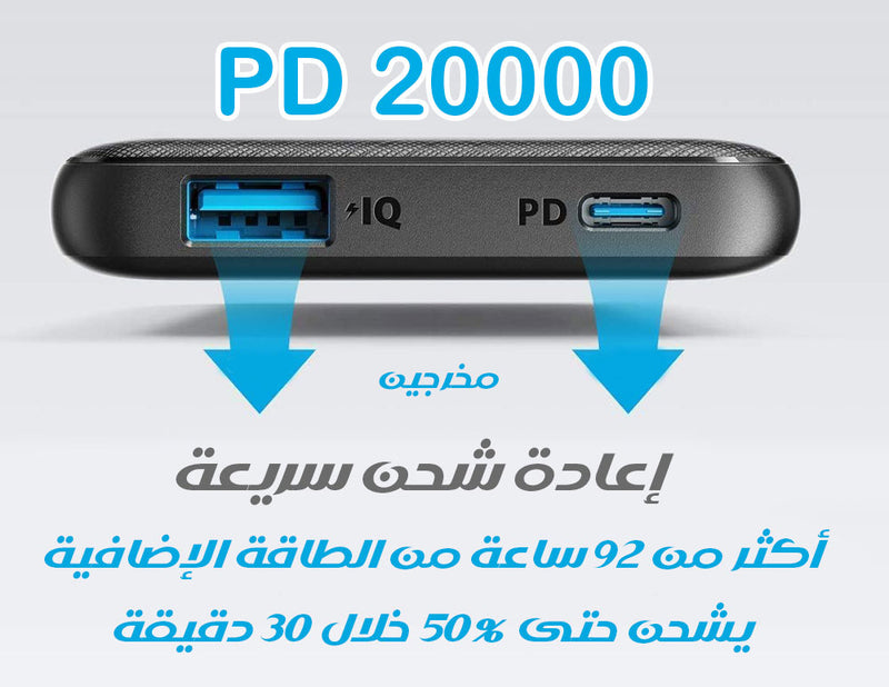 بور بانك من انكر بسعة عالية fast Power bank 20000 PD
