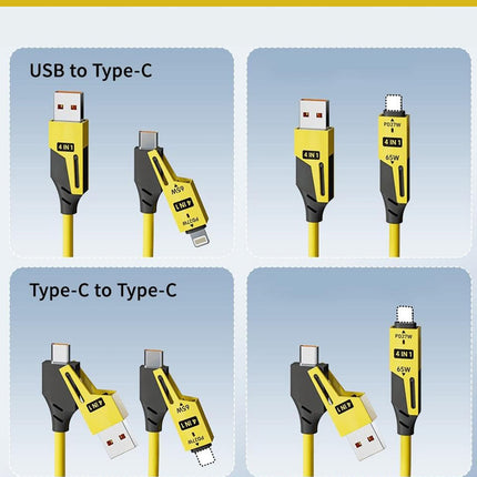 كيبل شحن سريع 4 في 1 4in 1 Spring Fast Charging Cable, 65W