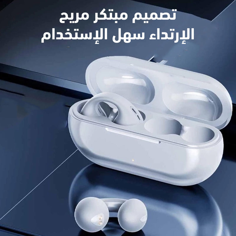 سماعات أذن لاسلكية مزودة بمشبك أذن وتوصيل عظمي Bone Conduction Bluetooth Earphone Earring Wireless Ear Clip He