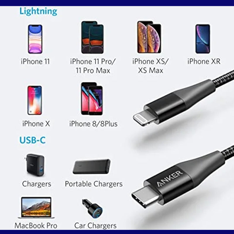 كيبل شحن سريع نوع C بموصلANKER A8653H11 LIGHTNINIG