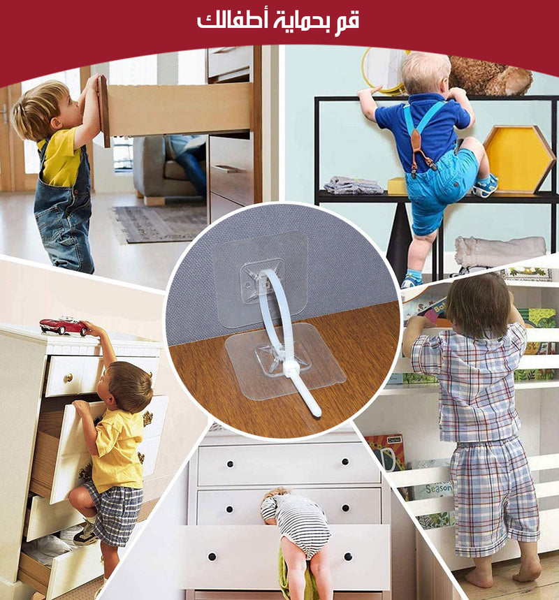 علاقة أثاث لاصقة مضادة للانقلاب Anti-Tip Furniture Hanger