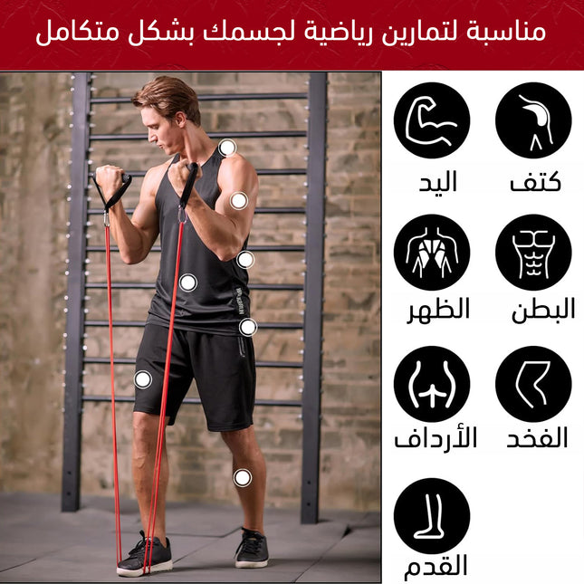 مجموعة أحبال مقاومة رياضية (Resistance Bands Set