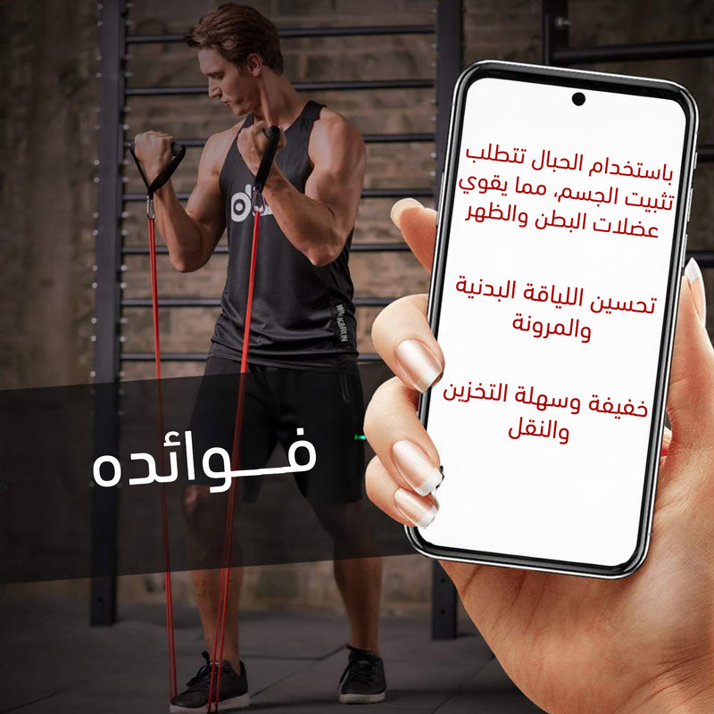مجموعة أحبال مقاومة رياضية (Resistance Bands Set