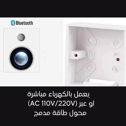 مكبر صوت بلوتوث مدمج في لوحة حائط Bluetooth speaker built into a wall plate