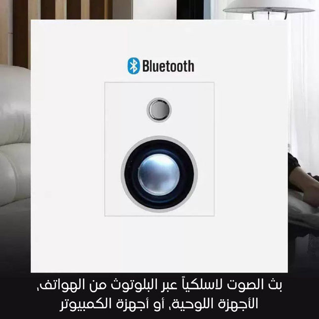 مكبر صوت بلوتوث مدمج في لوحة حائط Bluetooth speaker built into a wall plate