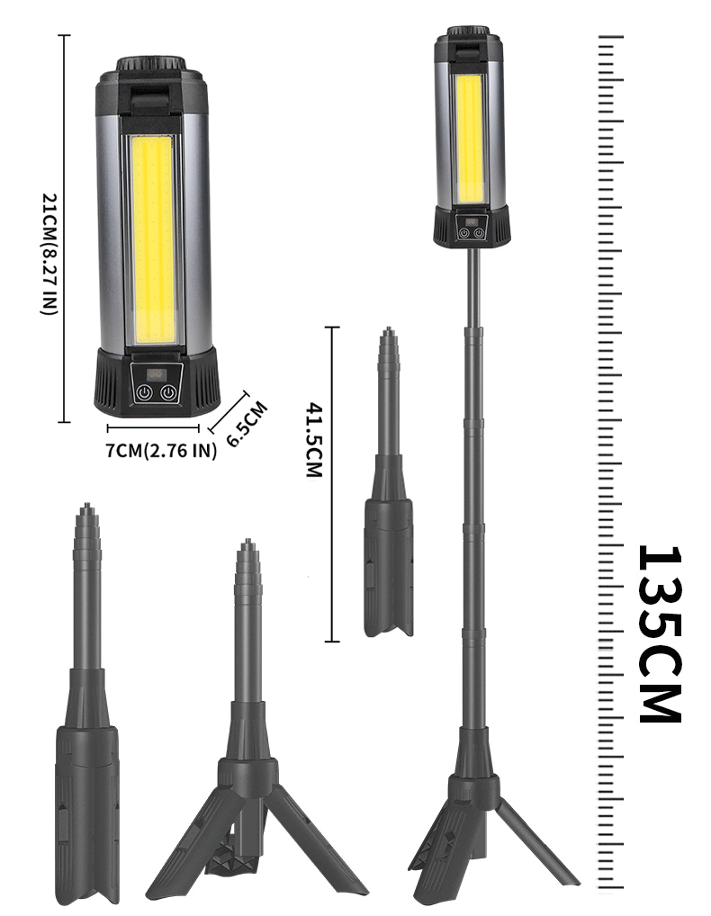 كشاف اضاءة متعدد الوظائف مع ستاند قابل للتطويل SUPER BRIGHT WORK LIGHT