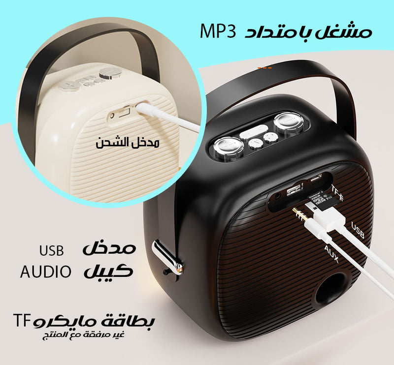 كاريوكي مزدوج بسماعة محمولة بلوتوث Dual microphone wireless duet