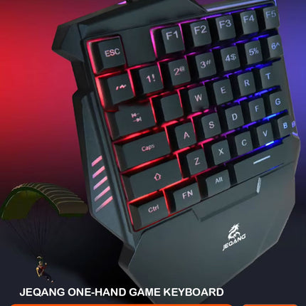 35 مفتاح لكيبورد سلكي للالعاب ( بيد واحدة ) JEQANG ONE-HAND GAME KEYBOARD JK-911