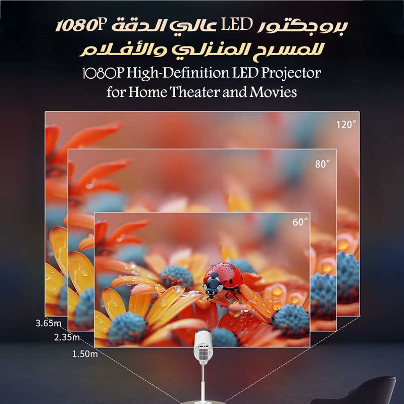 بروجكتور LED عالي الـدقة 1080P للمسـرح المنـزلـي والأفــلام 1080P High-Definition LED Projectorfor Home Theater And Movies