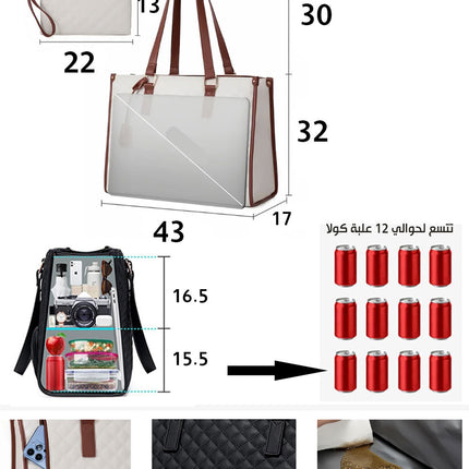 حقيبة طبقتين للمواد الغذائية و المقتنيات الشخصية + هدية حقيبة صغيرة 2-in-1 Bag And Lunch Box Combo