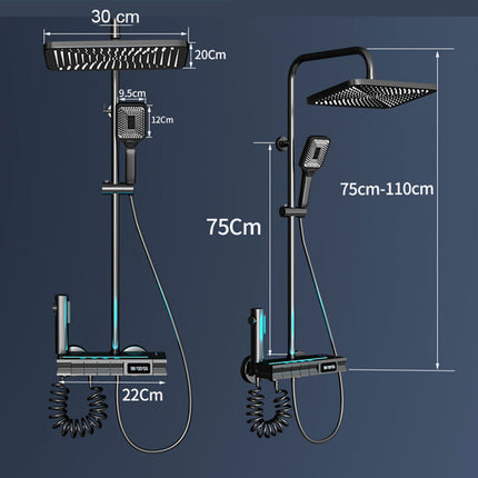 مجموعة دش مطري مضيء بشاشة ديجيتال Digital Led Display Shower Mixer Q-02