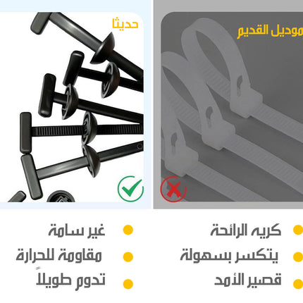 مشبك كوابل مزودة بمسمار و حزقة Nylon Universal Cable Tie Buckle