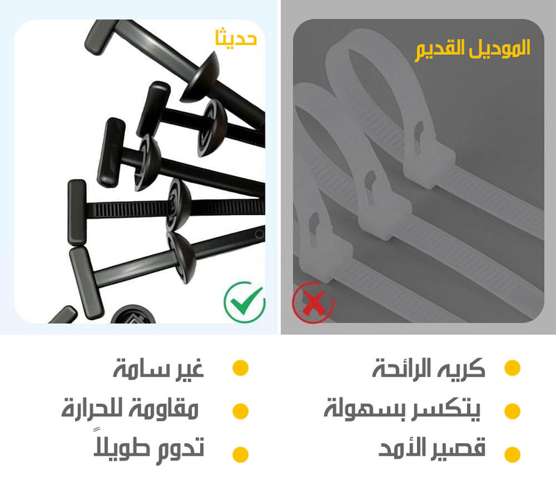 مشبك كوابل مزودة بمسمار و حزقة Nylon Universal Cable Tie Buckle