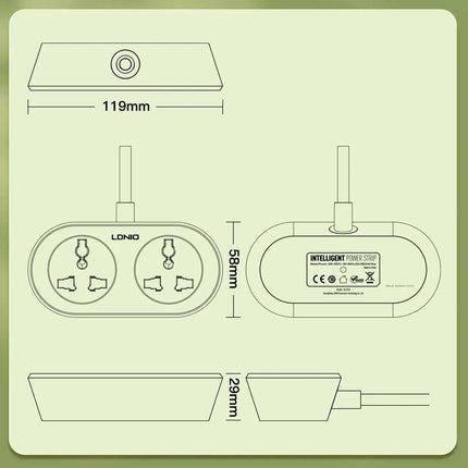 وصله كهربائية 10M SC2018 Universal Outlet Extension Cord