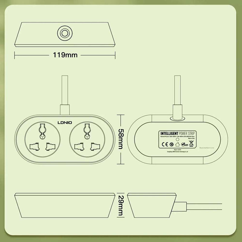 وصله كهربائية 10M SC2018 Universal Outlet Extension Cord