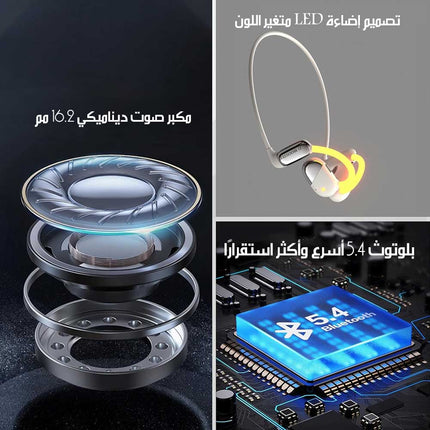 سماعات رياضية لاسلكية بتقنية عزل الضوضاء Mini OWS Bluetooth Wireless Sports Earphones With Noise Cancelling