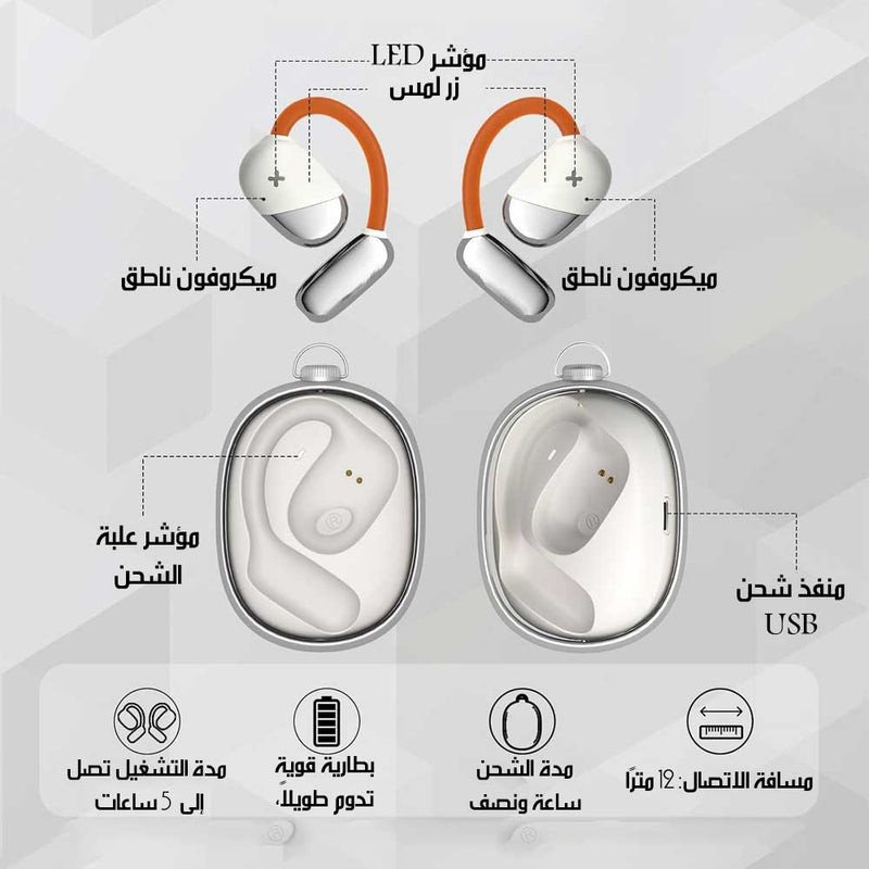 سماعات رياضية لاسلكية بتقنية عزل الضوضاء Mini OWS Bluetooth Wireless Sports Earphones With Noise Cancelling
