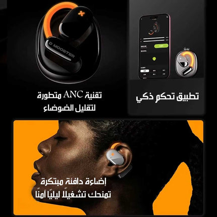 سماعات رياضية لاسلكية بتقنية عزل الضوضاء Mini OWS Bluetooth Wireless Sports Earphones With Noise Cancelling