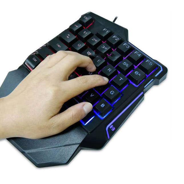 35 مفتاح لكيبورد سلكي للالعاب ( بيد واحدة ) JEQANG ONE-HAND GAME KEYBOARD JK-911