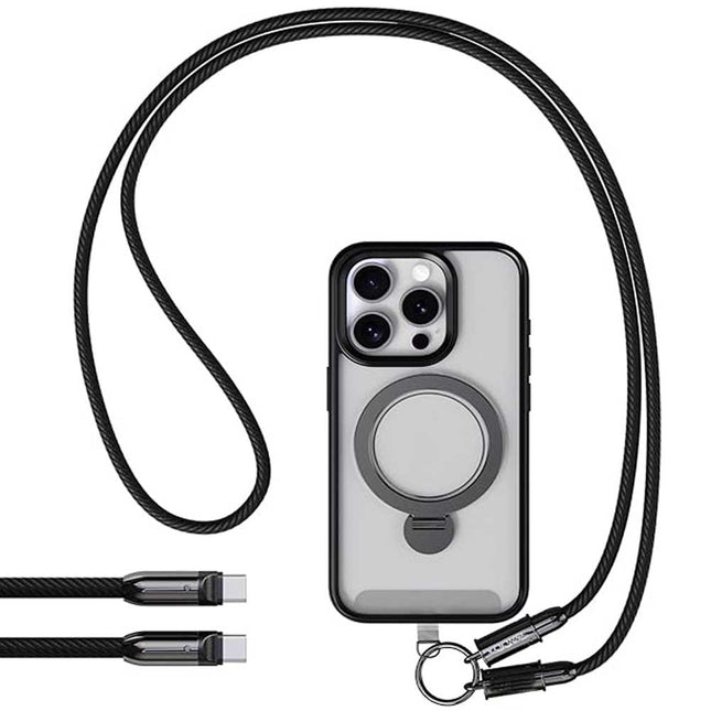حبل وكابل شحن هاتف نايلون قابل للتعديل والفصل Adjustable And Detachable Nylon Phone Lanyard Data Cable