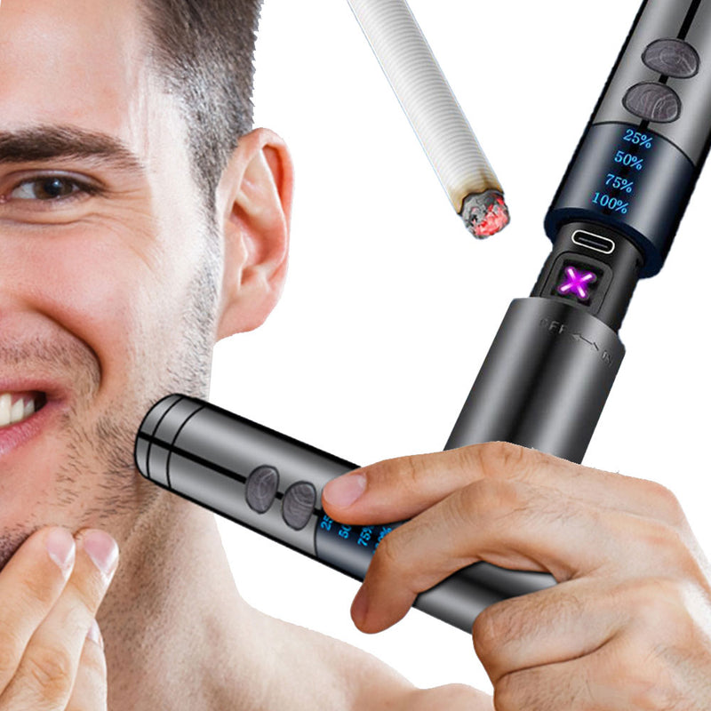 2x1 ماكينة حلاقة وولاعة ولاعة بلازما مقاومة للرياح razor and lighterGV-HZ003