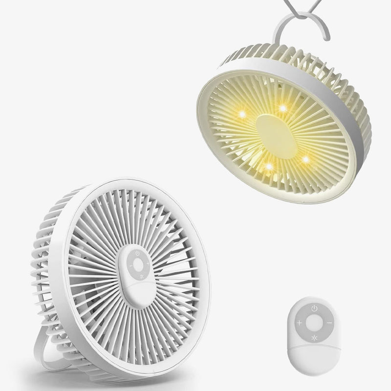 مروحة محمولة قابلة للتعليق و شحن مع اضاءة ليلية وريموت DESKTOP FAN LJQ-131