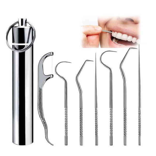 مجموعة أدوات ستانليس لتنظيف الأسنان Toothpick set stainless steel dental