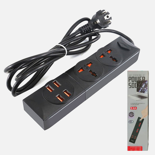 وصلة كهرباء وشاحن (2 كهرباء + 4 USB ) ANTI-STATIC POWER SOCKET and charger